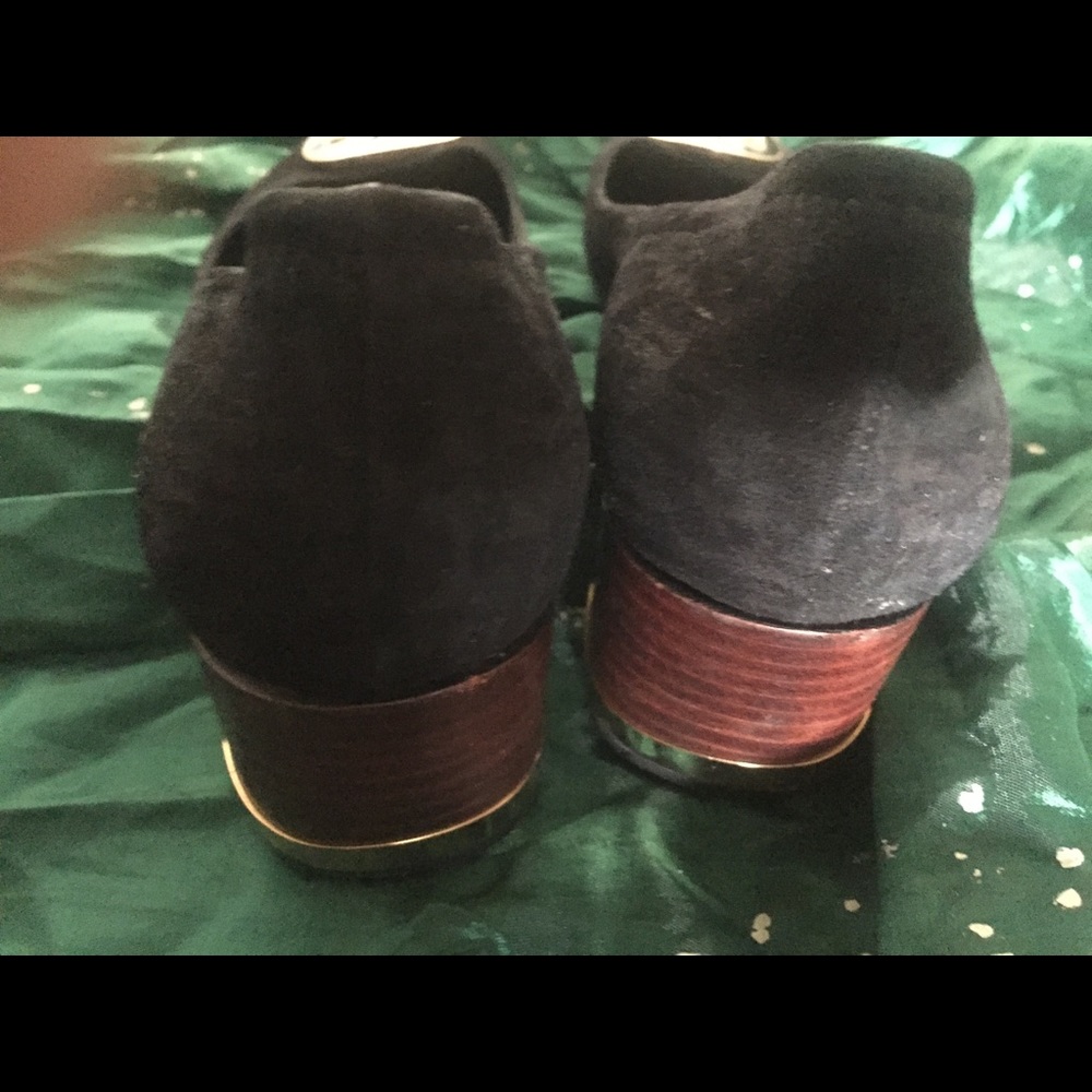 TORY BURCH GORG SUEDE BLOCK WOODEN Heels RETRO LUX - Picture 4 of 7